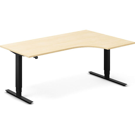 Ergoff Hæve-sænkebord DNA, Birk 1800x1200 mm Højre 2-ben/Sort – Hæve-sænkeborde