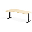 Ergoff Hæve-sænkebord DNA, Birk 2000x1200 mm Venstre 2-ben/Sort – Hæve/sænkeborde