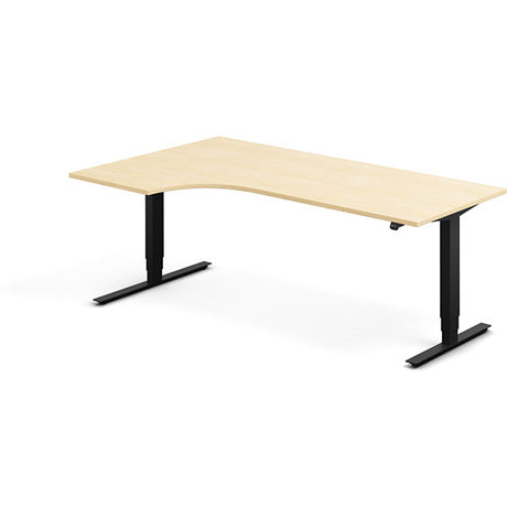 Ergoff Hæve-sænkebord DNA, Birk 2000x1200 mm Venstre 2-ben/Sort – Hæve/sænkeborde