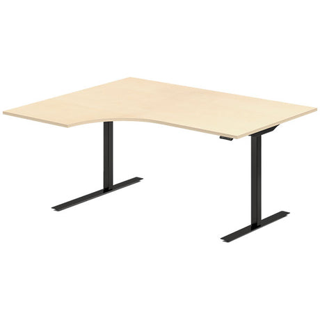 Hæve-sænkebord DNA, Birk 1600x1200 mm Venstre 2-ben/Sort