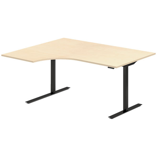 Hæve-sænkebord DNA, Birk 1600x1200 mm Venstre 2-ben/Sort