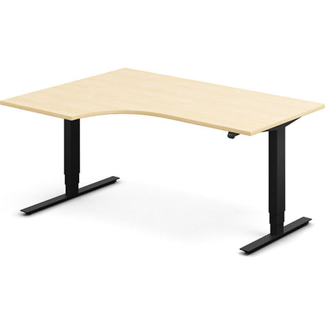 Hæve-sænkebord DNA, Birk 1600x1200 mm Venstre 2-ben/Sort