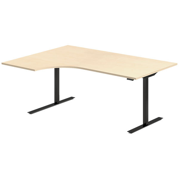 Hæve-sænkebord DNA, Birk 1800x1200 mm Venstre 2-ben/Sort