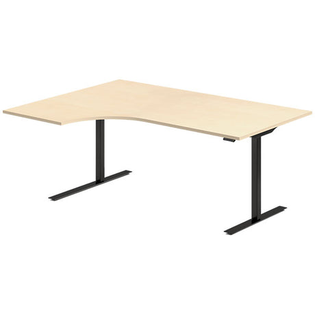 Hæve-sænkebord DNA, Birk 1800x1200 mm Venstre 2-ben/Sort