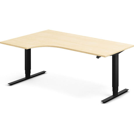 Hæve-sænkebord DNA, Birk 1800x1200 mm Venstre 2-ben/Sort