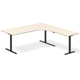 Hæve-sænkebord DNA, Birk 2000x2000 mm Højre 3-ben/Sort