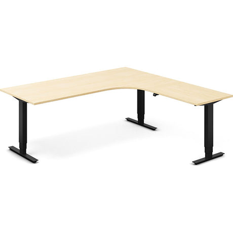 Hæve-sænkebord DNA, Birk 2000x2000 mm Højre 3-ben/Sort – image 1