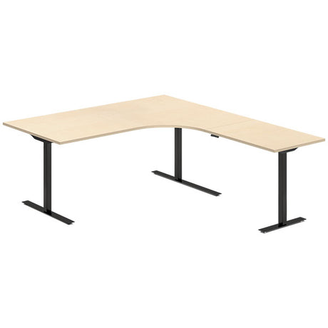 Hæve-sænkebord DNA, Birk 1800x2000 mm Højre 3-ben/Sort