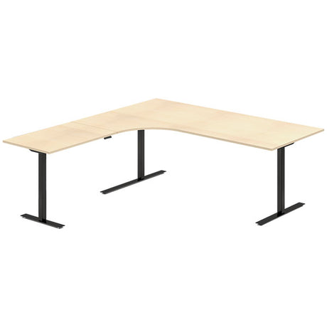 Hæve-sænkebord DNA, Birk 2000x2000 mm Venstre 3-ben/Sort