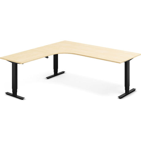 Hæve-sænkebord DNA, Birk 2000x2000 mm Venstre 3-ben/Sort