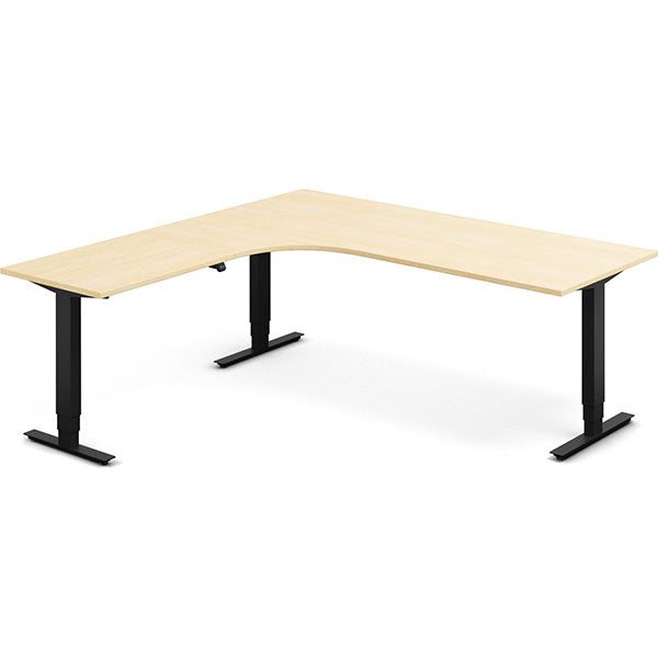 Hæve-sænkebord DNA, Birk 2000x2000 mm Venstre 3-ben/Sort – image 1