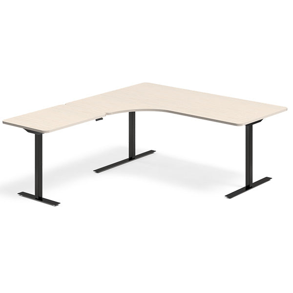 Hæve-sænkebord DNA, Birk 1800x2000 mm Venstre 3-ben/Sort