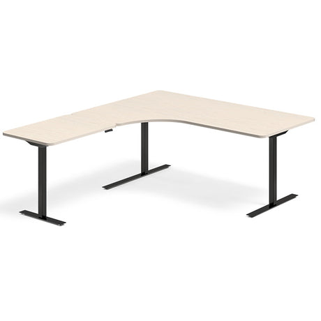 Hæve-sænkebord DNA, Birk 1800x2000 mm Venstre 3-ben/Sort