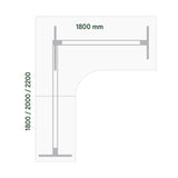 Hæve-sænkebord DNA, Birk 1800x2000 mm Venstre 3-ben/Sort