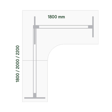 Hæve-sænkebord DNA, Birk 1800x2000 mm Venstre 3-ben/Sort