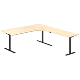 Hæve-sænkebord DNA, Birk 2000x2200 mm Højre 3-ben/Sort