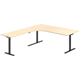 Hæve-sænkebord DNA, Birk 2000x2200 mm Venstre 3-ben/Sort