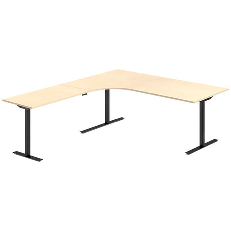 Hæve-sænkebord DNA, Birk 2000x2200 mm Venstre 3-ben/Sort