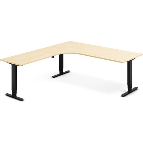 Ergoff Hæve-sænkebord DNA, Birk 2000x2200 mm Venstre 3-ben/Sort – Hæve/sænkeborde