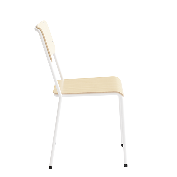 Stol HK, Ask finér og hvidt understel – image 3