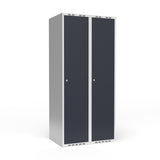 Garderobeskab 2x400 mm Lige tag 1 rum i højden Antracit dør Cylinderlås – image 1