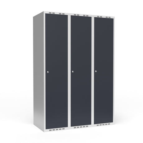 Garderobeskab 3x400 mm Lige tag 1 rum i højden Antracit dør Cylinderlås – image 1