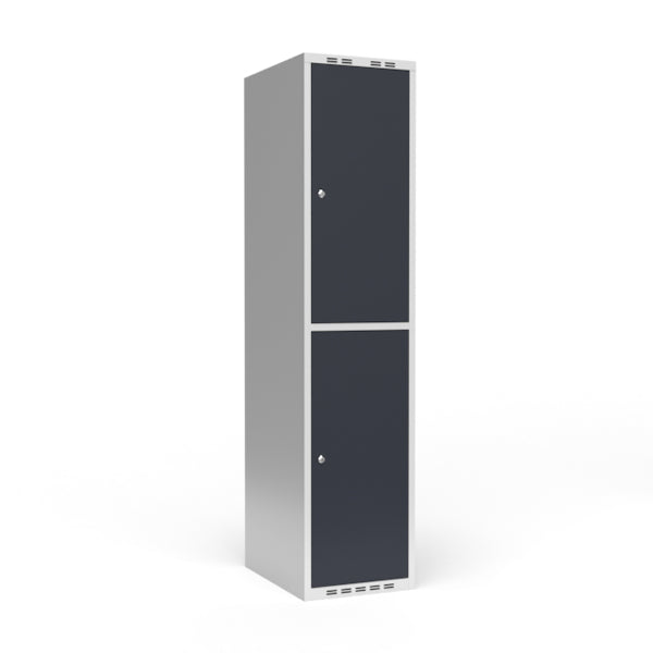 Garderobeskab 1x400 mm Lige tag 2 rum i højden Antracit dør Cylinderlås – image 3