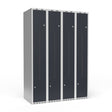 Sonesson Garderobeskab 4x300 mm Lige tag 2-delt søjle Z-dør Antracit dør Cylinderlås – Garderobeskabe (billede 1)