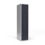 Sonesson Garderobeskab 1x400 mm Lige tag 2-delt søjle Z-dør Antracit dør Cylinderlås – Garderobeskabe (billede 1)