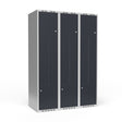 Sonesson Garderobeskab 3x400 mm Lige tag 2-delt søjle Z-dør Antracit dør Cylinderlås – Garderobeskabe (billede 1)