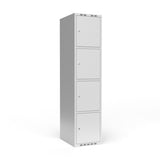 Garderobeskab 1x400 mm m/lige tag, 4 rum i højden og lys grå dør m/cylinderlås – image 3