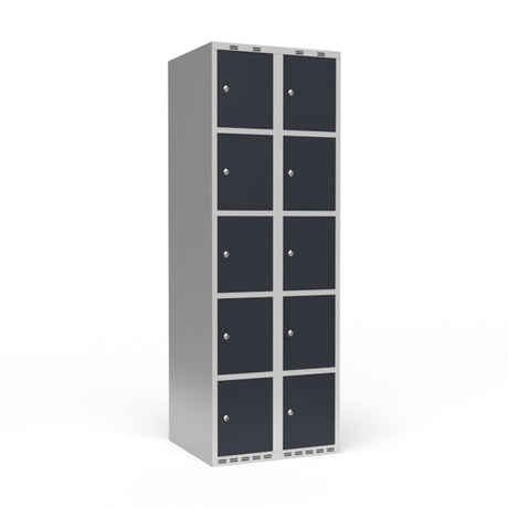 Sonesson Garderobeskab 2x300 mm Lige tag 5 rum i højden Antracit dør Cylinderlås – Garderobeskabe (billede 1)