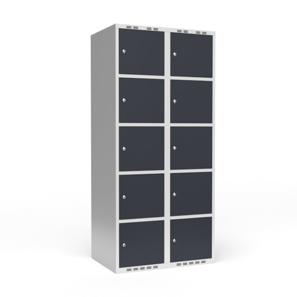 Garderobeskab 2x400 mm Lige tag 5 rum i højden Antracit dør Cylinderlås – image 1