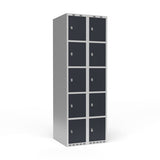Sonesson Garderobeskab 2x300 mm Lige tag 5 rum i højden Antracit dør Greb for hængelås – Garderobeskabe (billede 1)