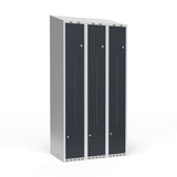 Garderobeskab 3x300 mm Skråt tag 2-delt søjle Z-dør Antracit dør Cylinderlås – image 3