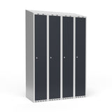 Garderobeskab 4x300 mm Skråt tag 1 rum i højden Antracit dør Cylinderlås – image 1