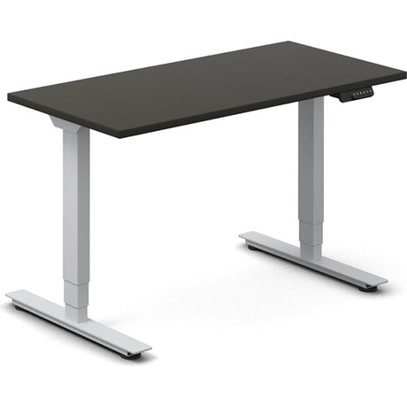 Ergoff Hæve-sænkebord DNA, Antracit 1200x600 mm 2-ben/Alugrå – Hæve/sænkeborde