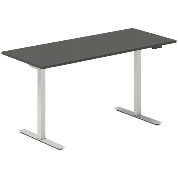 Hæve-sænkebord DNA, Antracit 1400x600 mm 2-ben/Alugrå