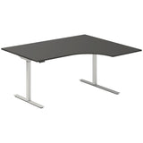 Hæve-sænkebord DNA, Antracit 1600x1200 mm Højre 2-ben/Alugrå