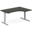 Ergoff Hæve-sænkebord DNA, Antracit 1600x1200 mm Højre 2-ben/Alugrå – Hæve/sænkeborde