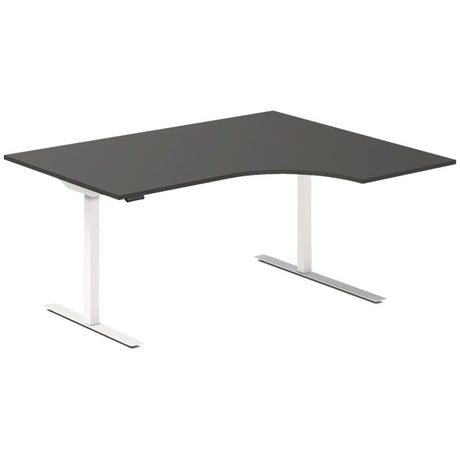 Hæve-sænkebord DNA, Antracit 1600x1200 mm Højre 2-ben/Hvid