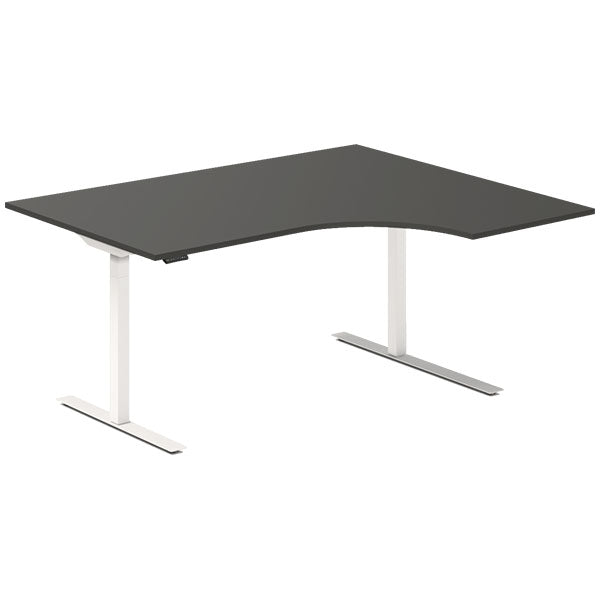 Hæve-sænkebord DNA, Antracit 1600x1200 mm Højre 2-ben/Hvid