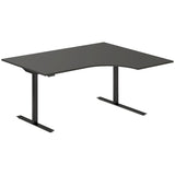 Hæve-sænkebord DNA, Antracit 1600x1200 mm Højre 2-ben/Sort