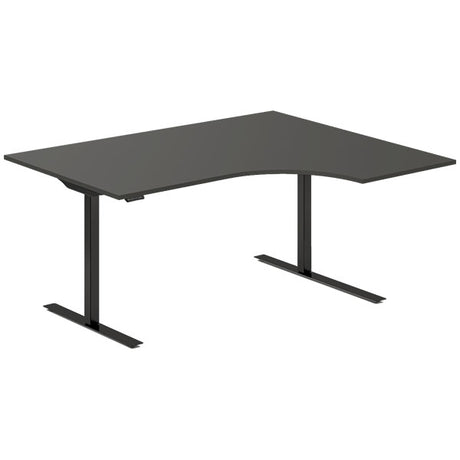 Hæve-sænkebord DNA, Antracit 1600x1200 mm Højre 2-ben/Sort