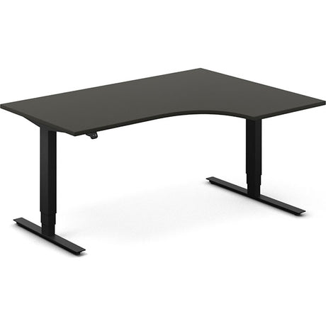 Ergoff Hæve-sænkebord DNA, Antracit 1600x1200 mm Højre 2-ben/Sort – Hæve/sænkeborde