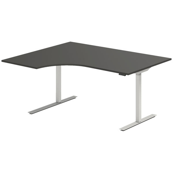 Hæve-sænkebord DNA, Antracit 1600x1200 mm Venstre 2-ben/Alugrå
