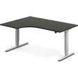 Ergoff Hæve-sænkebord DNA, Antracit 1600x1200 mm Venstre 2-ben/Alugrå – Hæve/sænkeborde