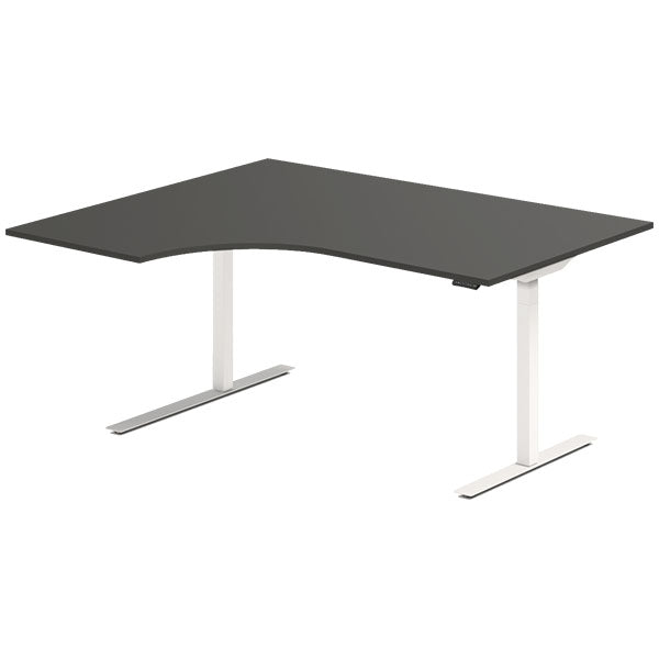 Hæve-sænkebord DNA, Antracit 1600x1200 mm Venstre 2-ben/Hvid