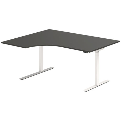 Hæve-sænkebord DNA, Antracit 1600x1200 mm Venstre 2-ben/Hvid