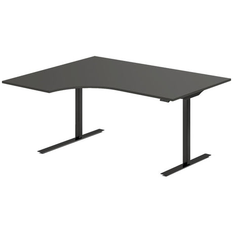 Hæve-sænkebord DNA, Antracit 1600x1200 mm Venstre 2-ben/Sort